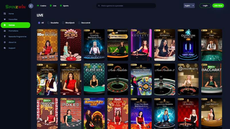 spinzwin-casino live screenshot