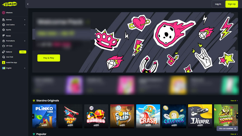 starzino lobby screenshot