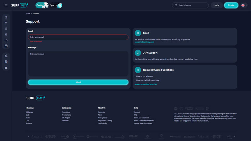 surfplay support screenshot
