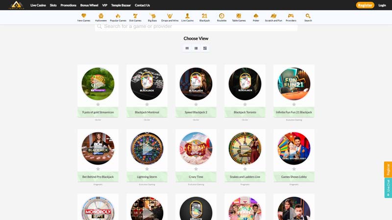 temple-nile-casino live screenshot