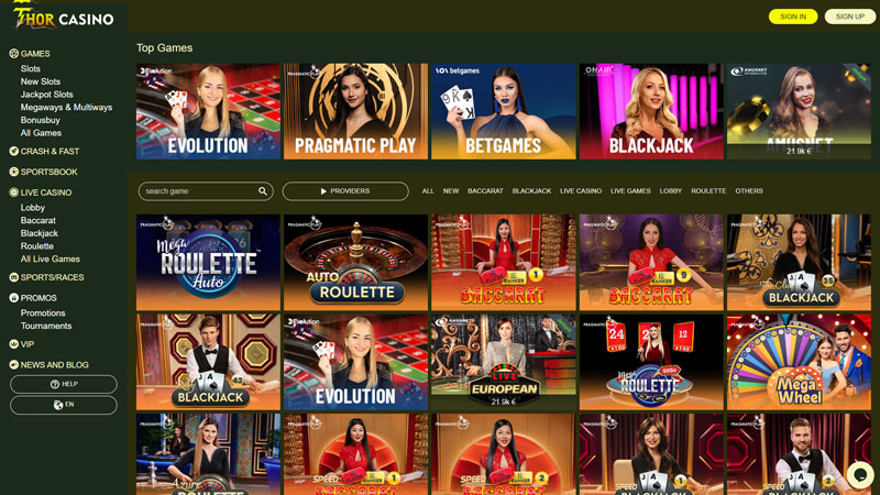thor-casino live screenshot
