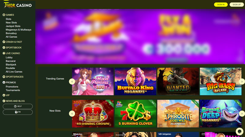 thor-casino lobby screenshot