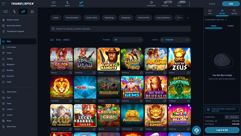 thunderpick slots screenshot