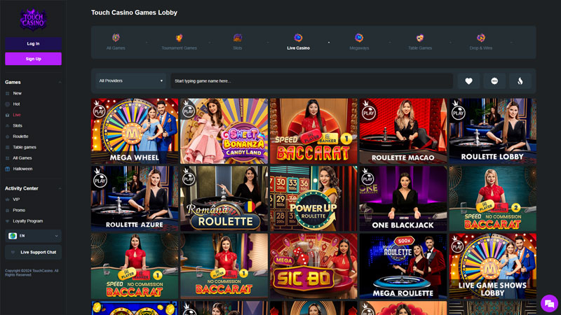 touchcasino live screenshot