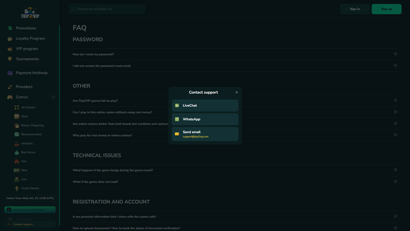 Thumbnail trip2vip support
