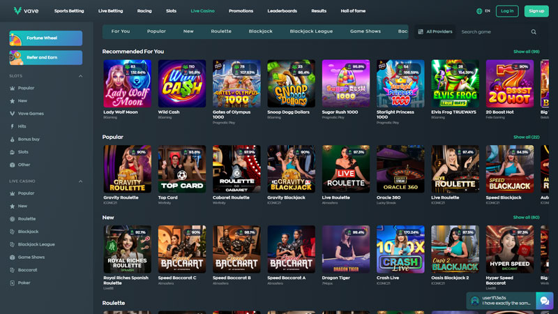 vave live screenshot