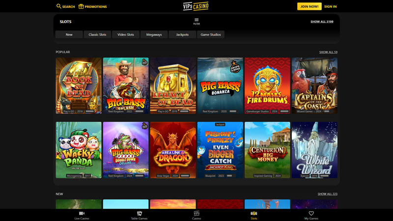 vips-casino slots screenshot