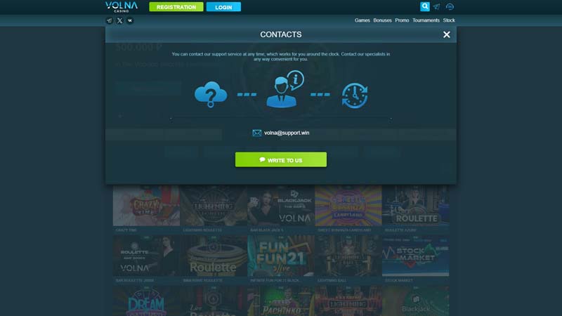 volna support screenshot