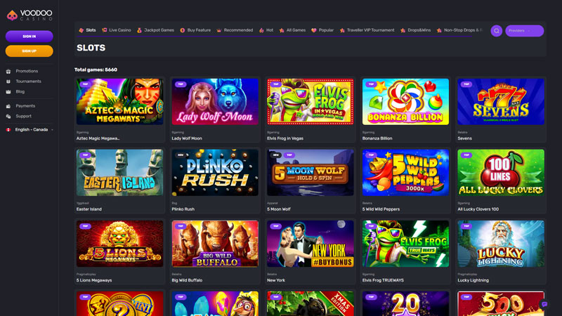 voodoo-casino slots screenshot