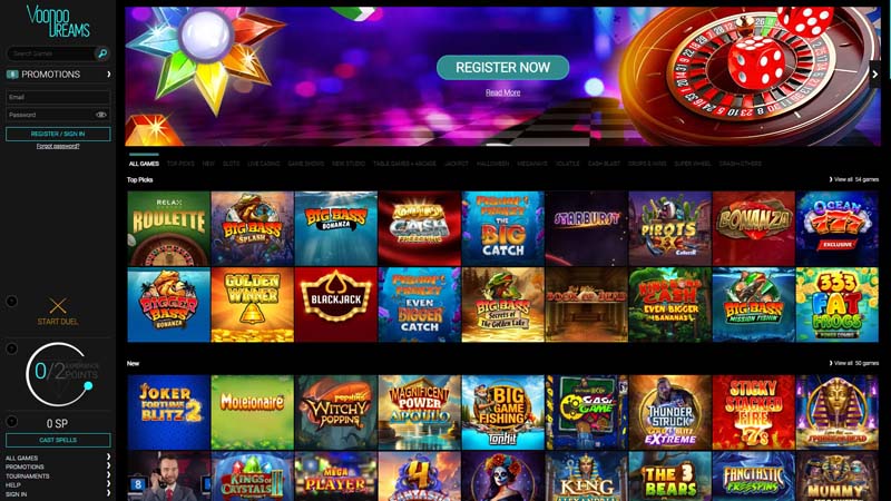 voodoo-dreams-casino lobby screenshot