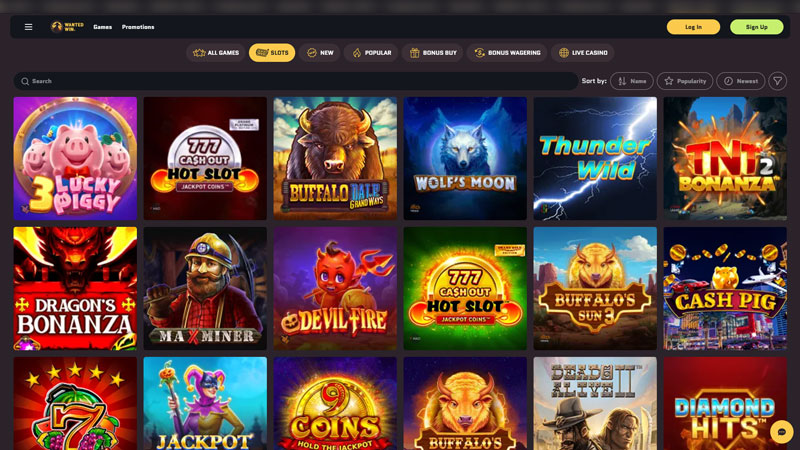 wanted-win slots screenshot