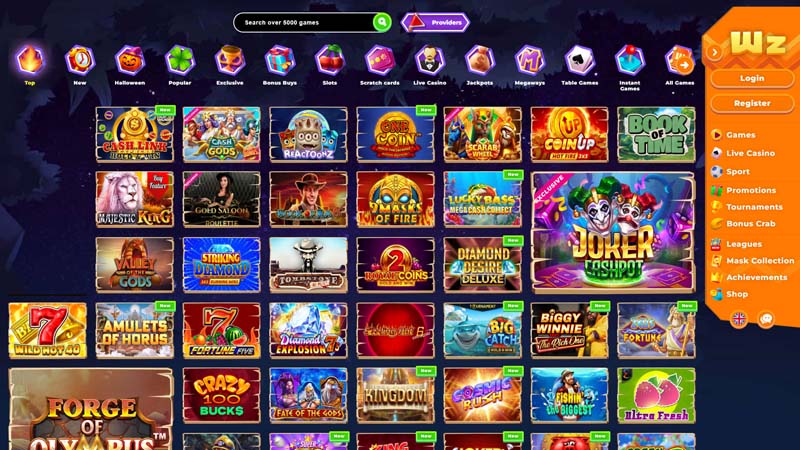wazamba-casino slots screenshot