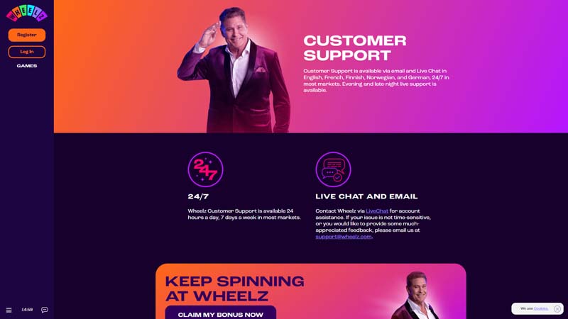 wheelz support screenshot