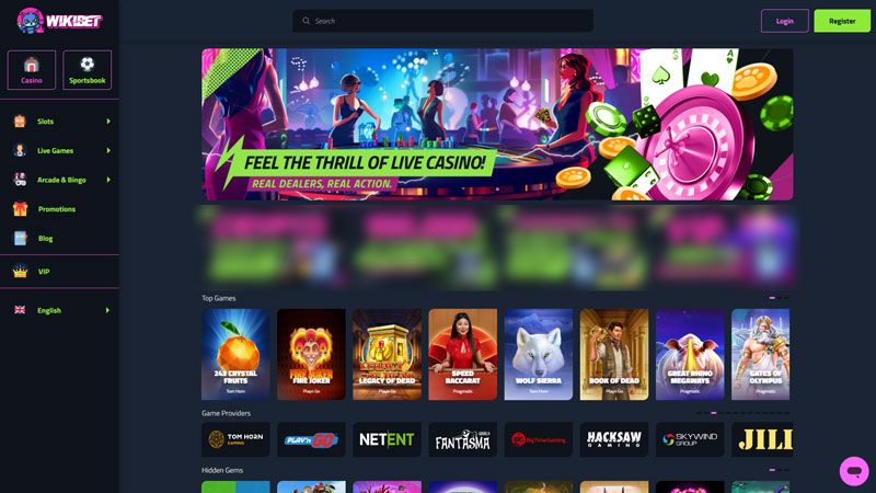 wikibet lobby screenshot