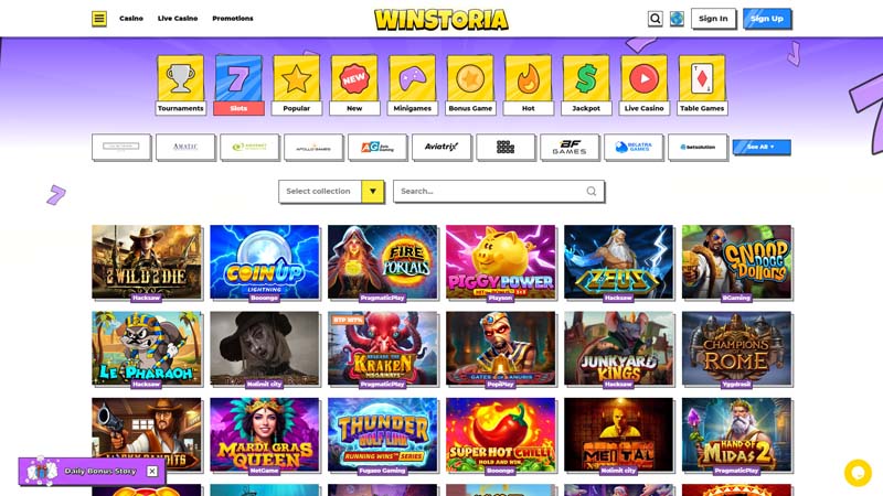 winstoria slots screenshot