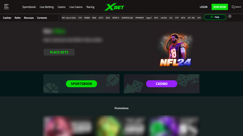 xbet lobby screenshot