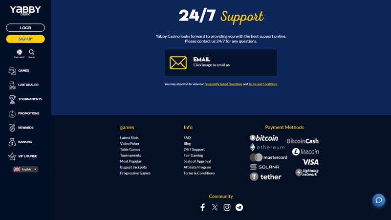 Thumbnail yabby-casino support