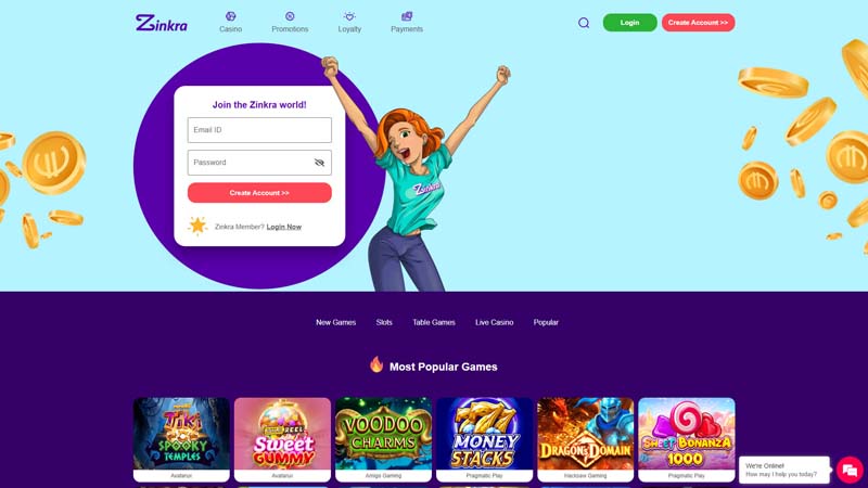 zinkra lobby screenshot