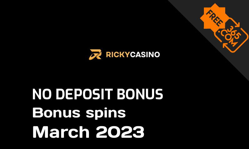 Latest Rickycasino extra spin with no deposit requirement March 2023, 20 no deposit bonus spins