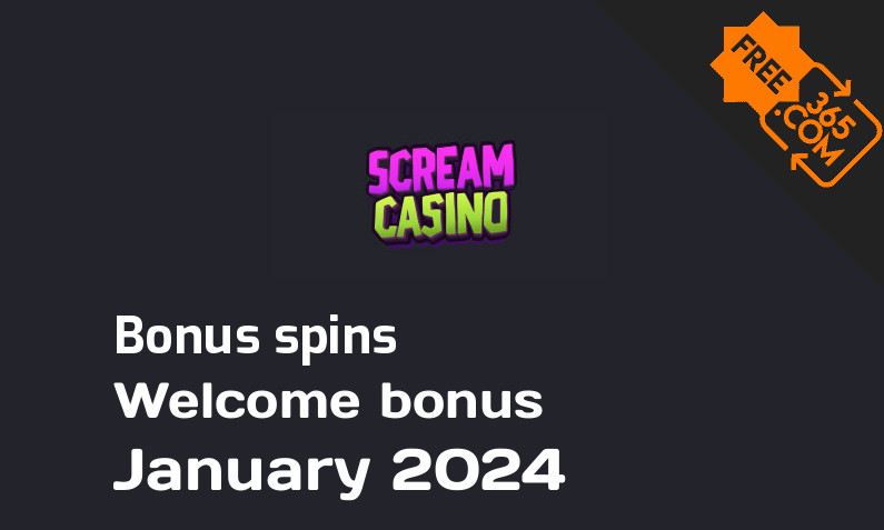 Scream Casino extra spins January 2024, 150 bonus spins