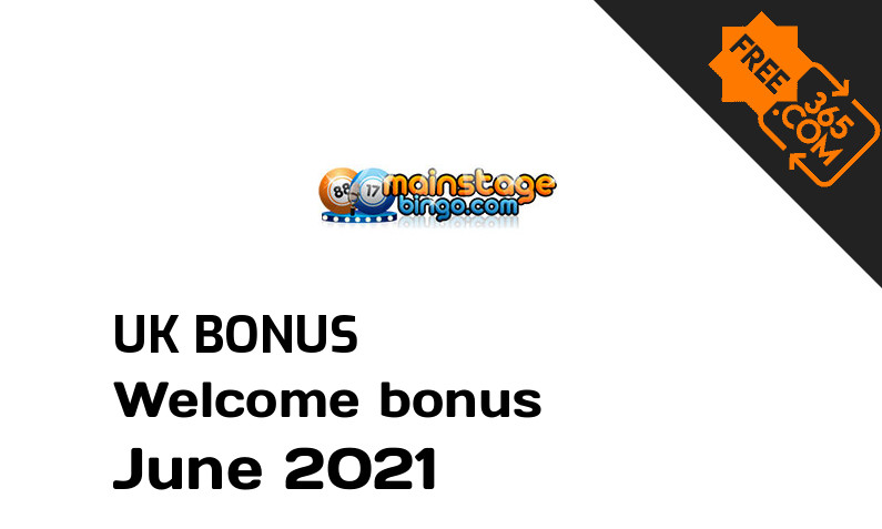 UK bonus spins from Mainstage Bingo Casino June 2021, 25 bonus spins